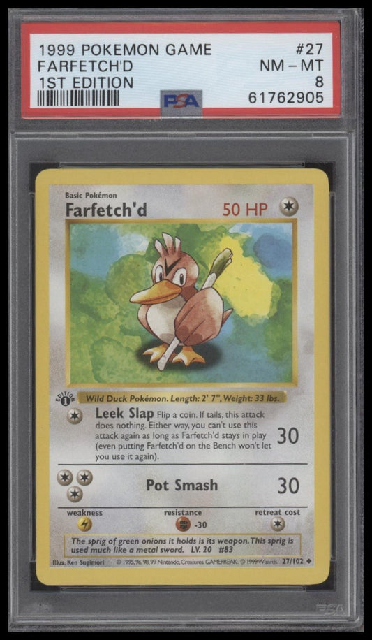 Farfetch'D 1999 Pokemon Game #27 1st Edition PSA 8