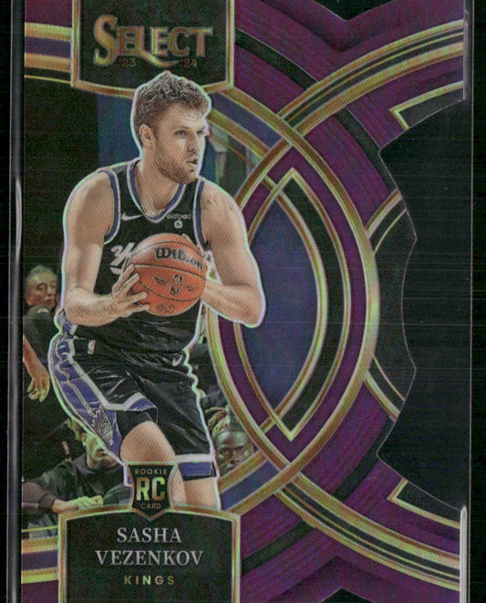 2023-24 Panini Select #127 Sasha Vezenkov Purple Prizms Die Cut #/99