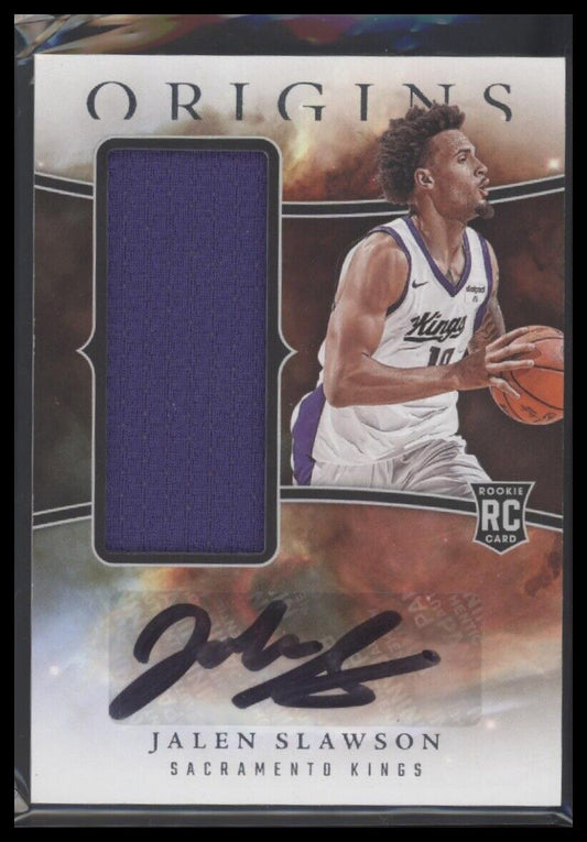 2023-24 Panini Origins #RJA-SLA Jalen Slawson Rookie Jersey Autographs