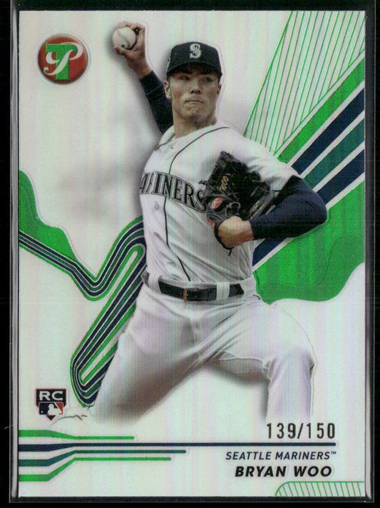 2024 Topps Pristine #204 Bryan Woo Green Refractors #/150