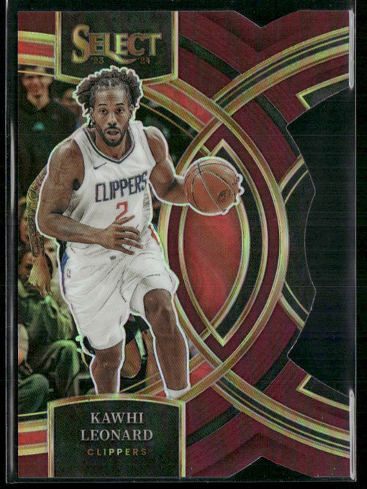 2023-24 Panini Select #177 Kawhi Leonard Maroon Prizms #/175