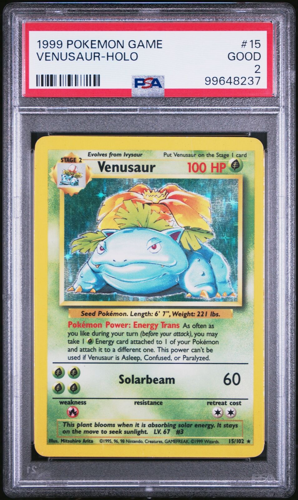 1999 Pokemon Game #15 Venusaur-Holo PSA 2