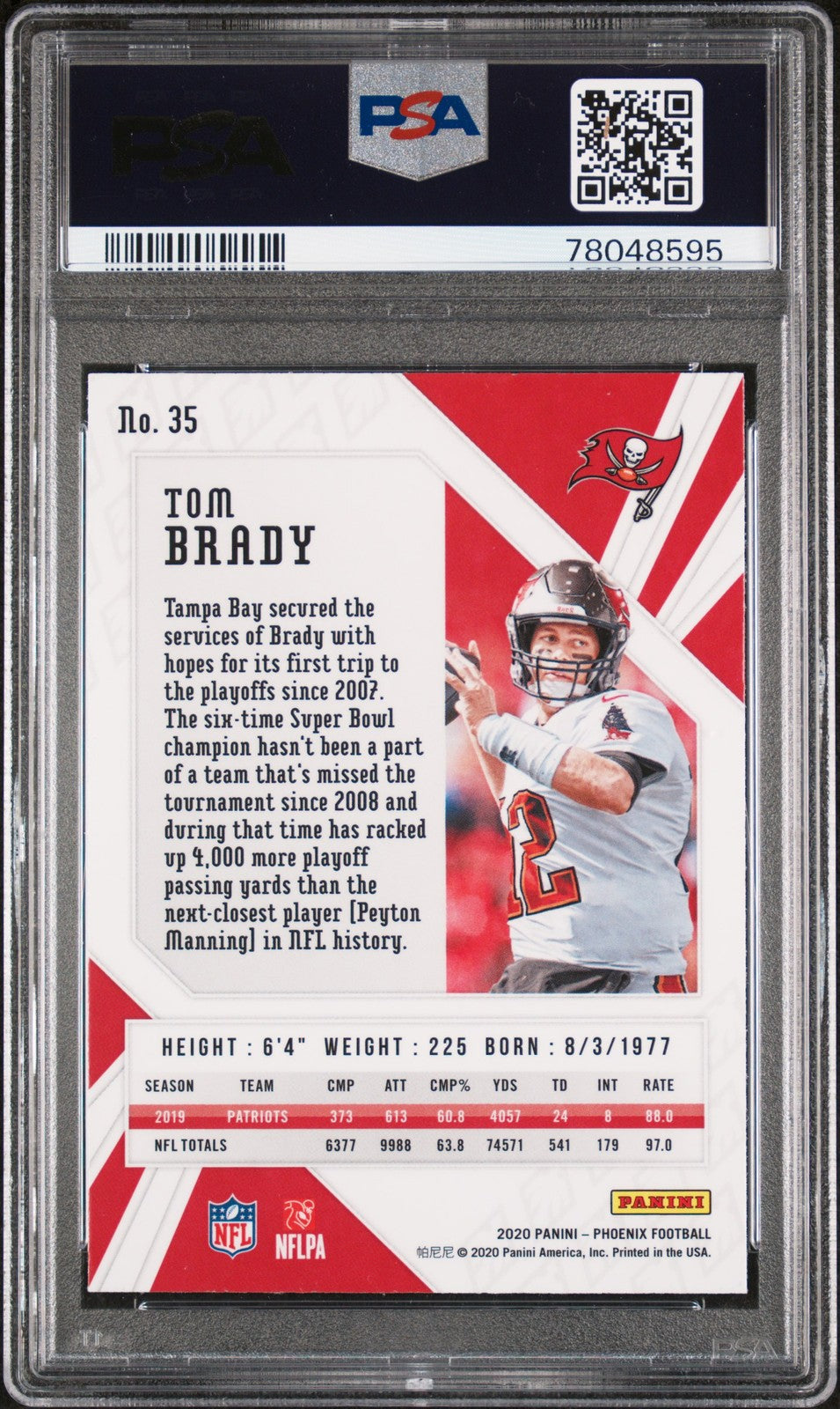 Tom Brady 2020 Panini Phoenix #35 Fire Burst PSA 10