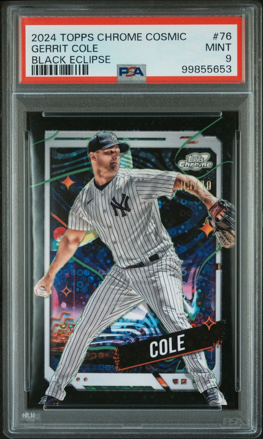 2024 Topps Chrome Cosmic #76 Gerrit Cole Black Eclipse PSA 9