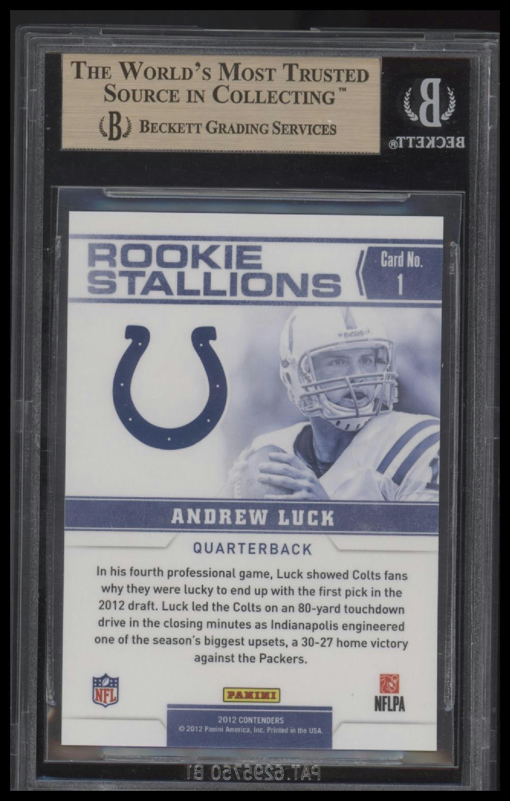 2012 Panini Contenders Rookie Stallions #1 Andrew Luck BGS 9.5