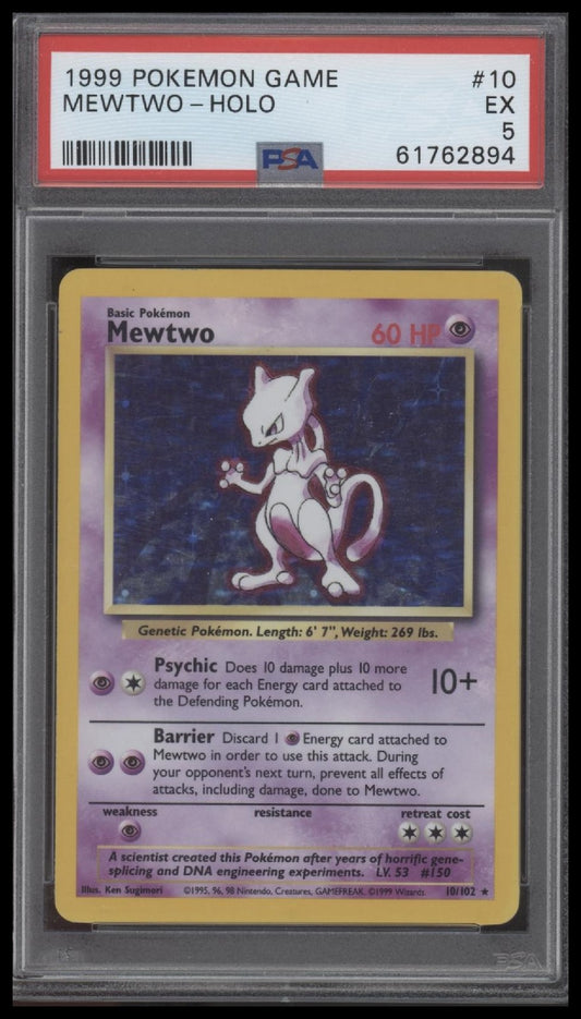 Mewtwo-Holo 1999 Pokemon Game #10 PSA 5
