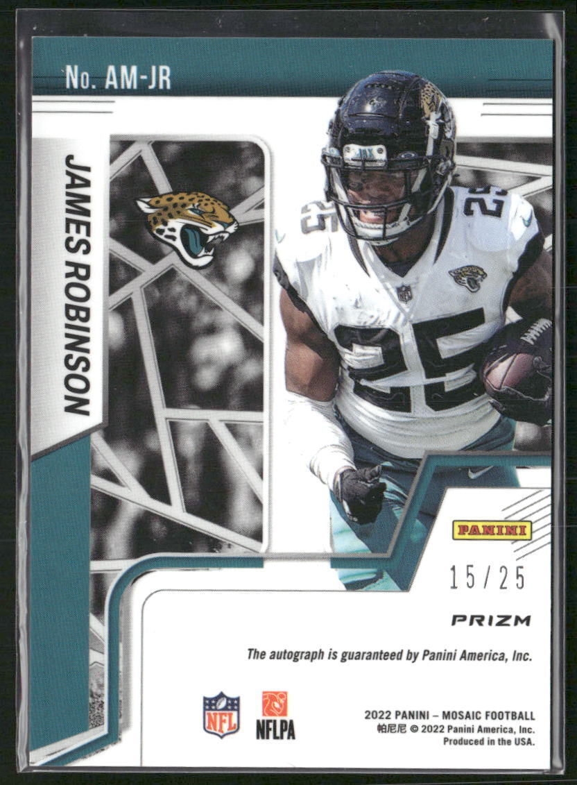2022 Panini Mosaic #AM-JR James Robinson Autographs Mosaic White #/25
