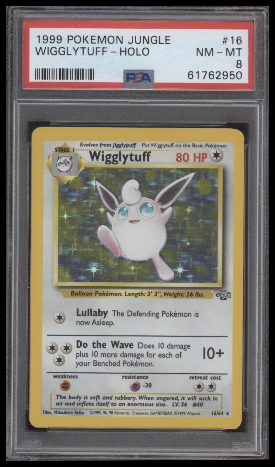 Wigglytuff-Holo 1999 Pokemon Jungle #16 PSA 8