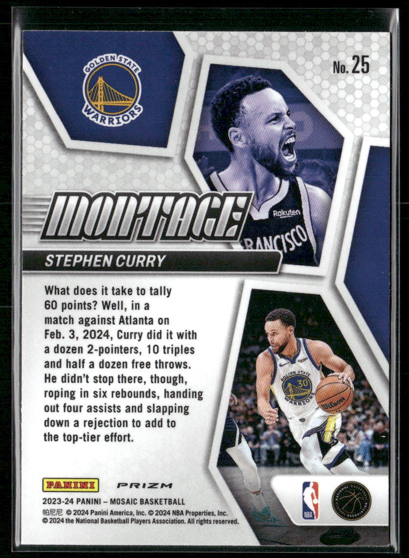 2023-24 Panini Mosaic #25 Stephen Curry Montage Mosaic