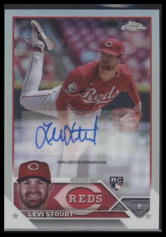 2023 Topps Chrome Update #AC-LS Levi Stoudt Autographs Refractor #/499