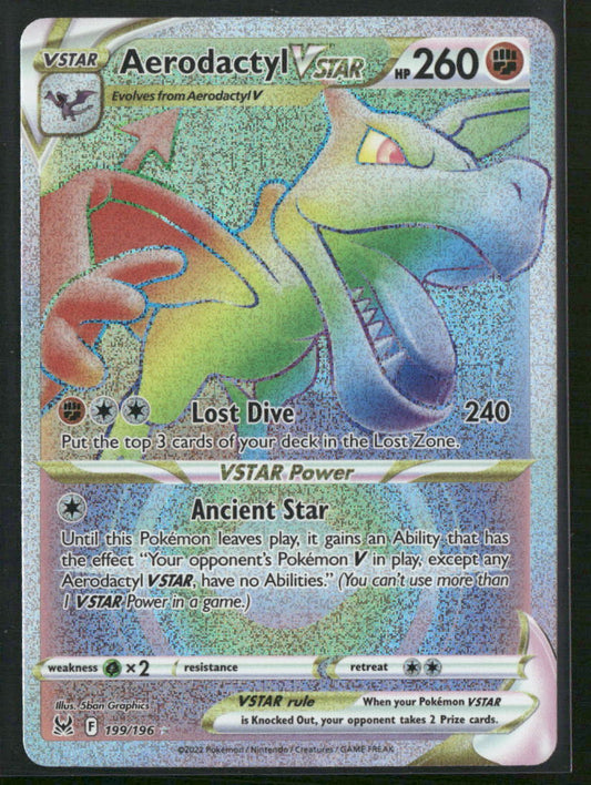 Pokemon SWSH11: Lost Origin #199/196 Aerodactyl VSTAR (Secret)