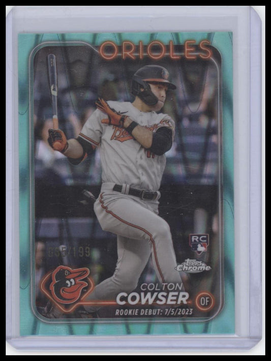 Colton Cowser 2024 Topps Chrome Update #USC154 Aqua Refractors #/199