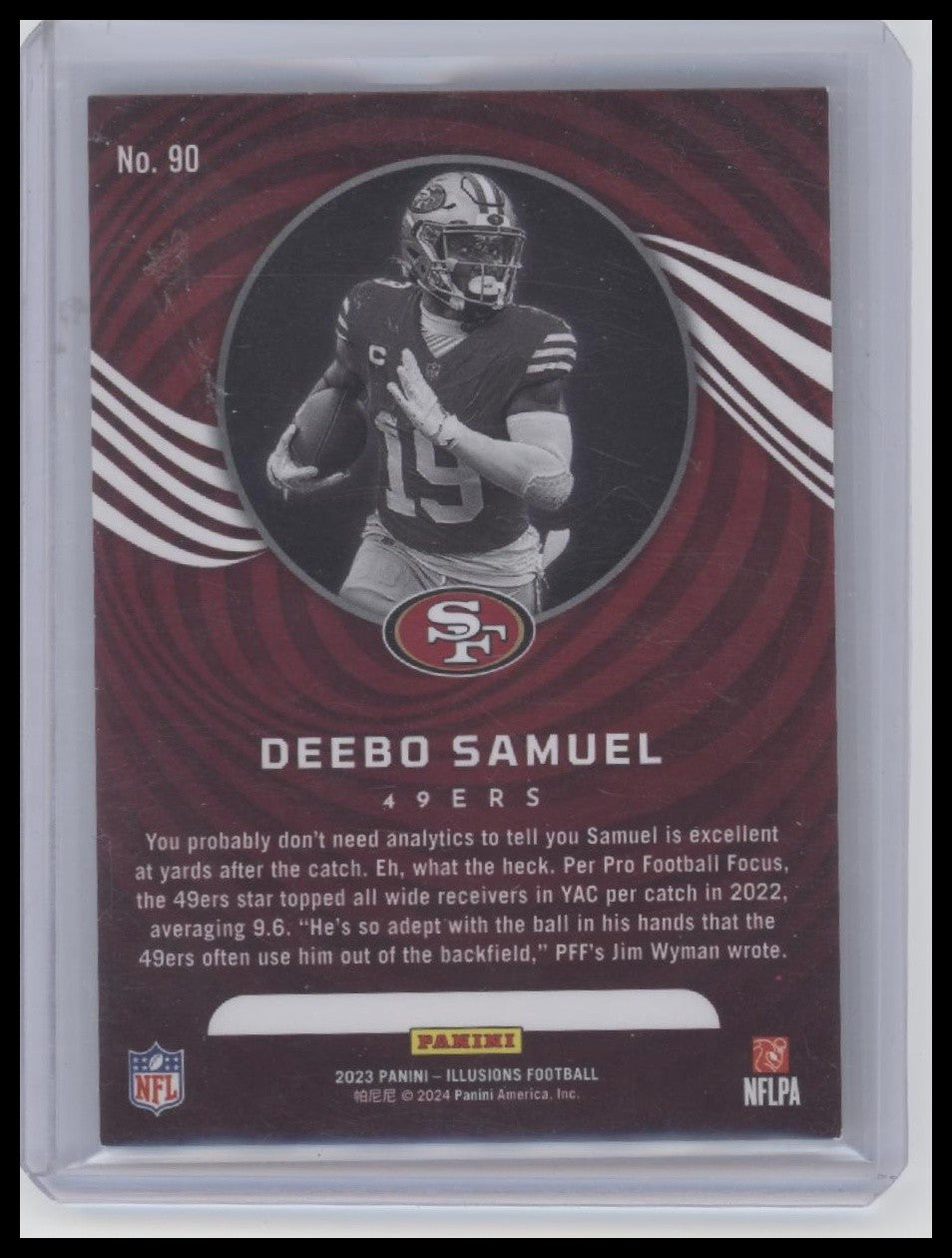 Deebo Samuel 2023 Panini Illusions #90 Gold Trophy Collection #/25