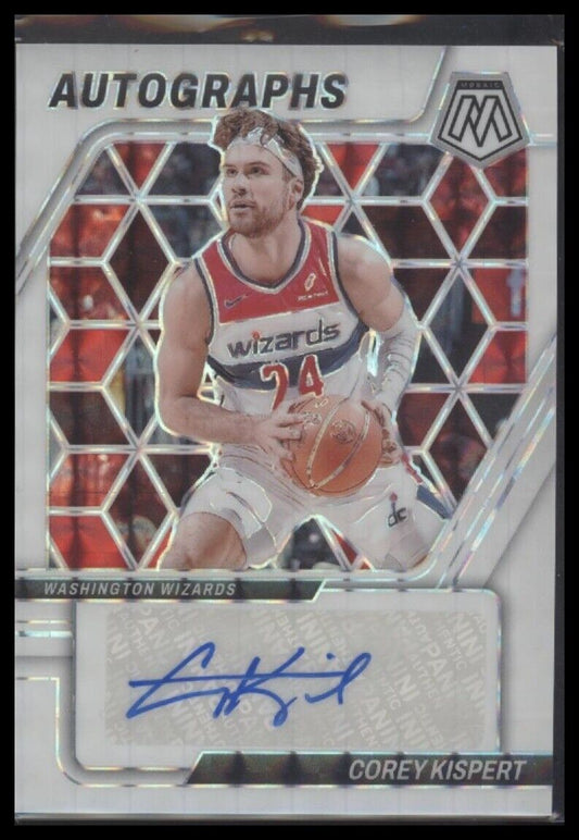 2023-24 Panini Mosaic #AM-KIS Corey Kispert Autographs Mosaic White #/25