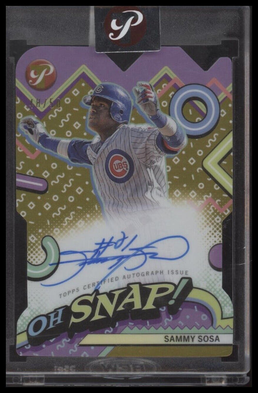 2024 Topps Pristine #OSA-SS Sammy Sosa Oh Snap! Autographs Gold Refractors #/50