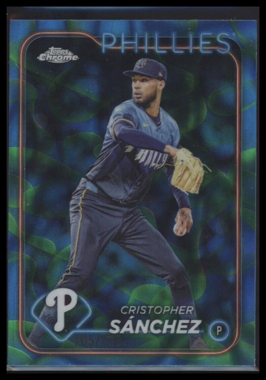 2024 Topps Chrome Cristopher Sánchez Aqua / Blue Lava Lamp Refractors #/175