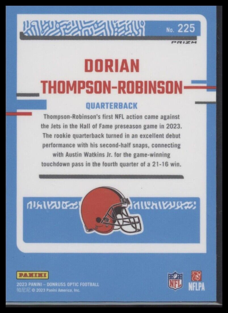 2023 Donruss Optic #225 Dorian Thompson-Robinson Blue Hyper