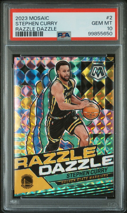 2023 Panini Mosaic Razzle Dazzle #2 Stephen Curry PSA 10