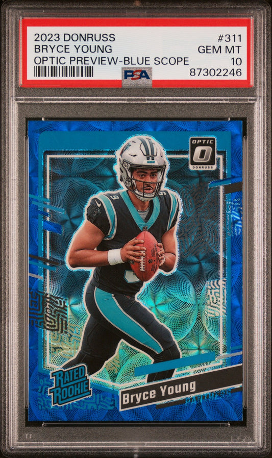 Bryce Young 2023 Panini Donruss #311 Optic Preview-Blue Scope PSA 10