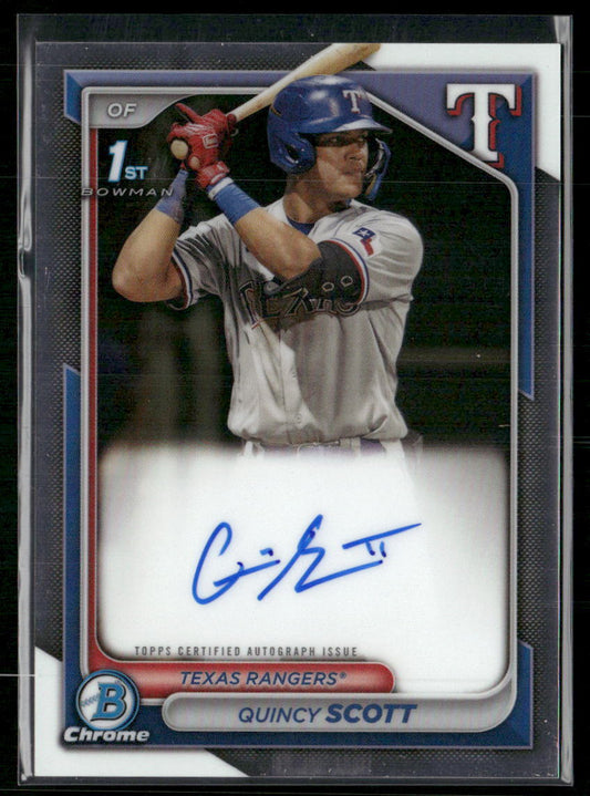 2024 Bowman Chrome #CPA-QS Quincy Scott Prospects Autographs