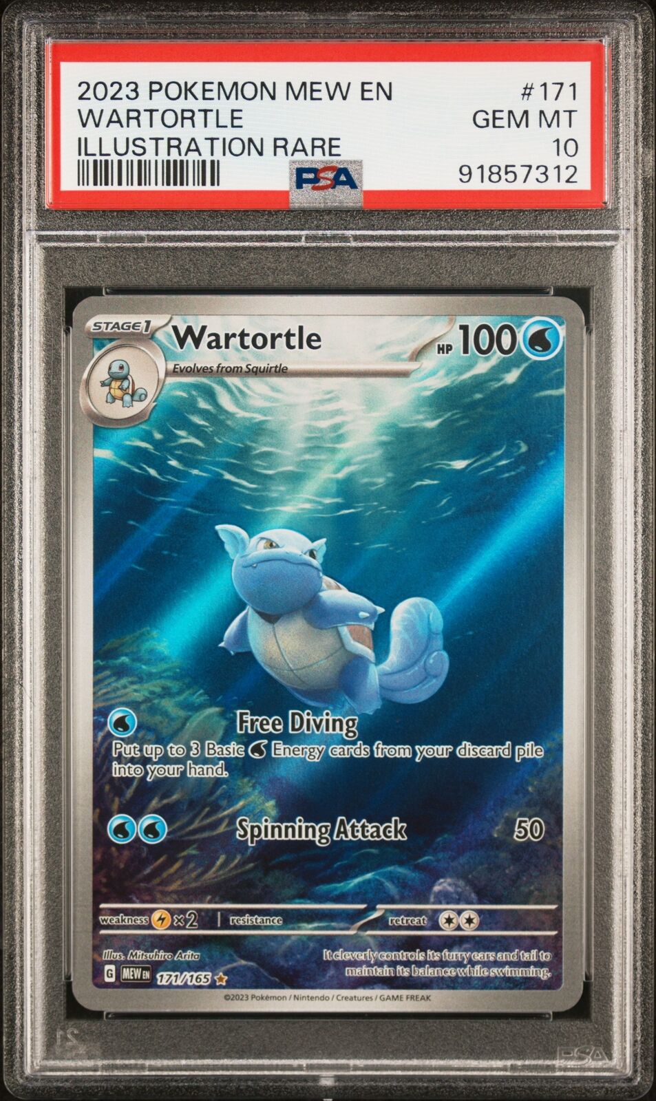 2023 Pokemon Mew En-151 #171 Wartortle Illustration Rare PSA 10