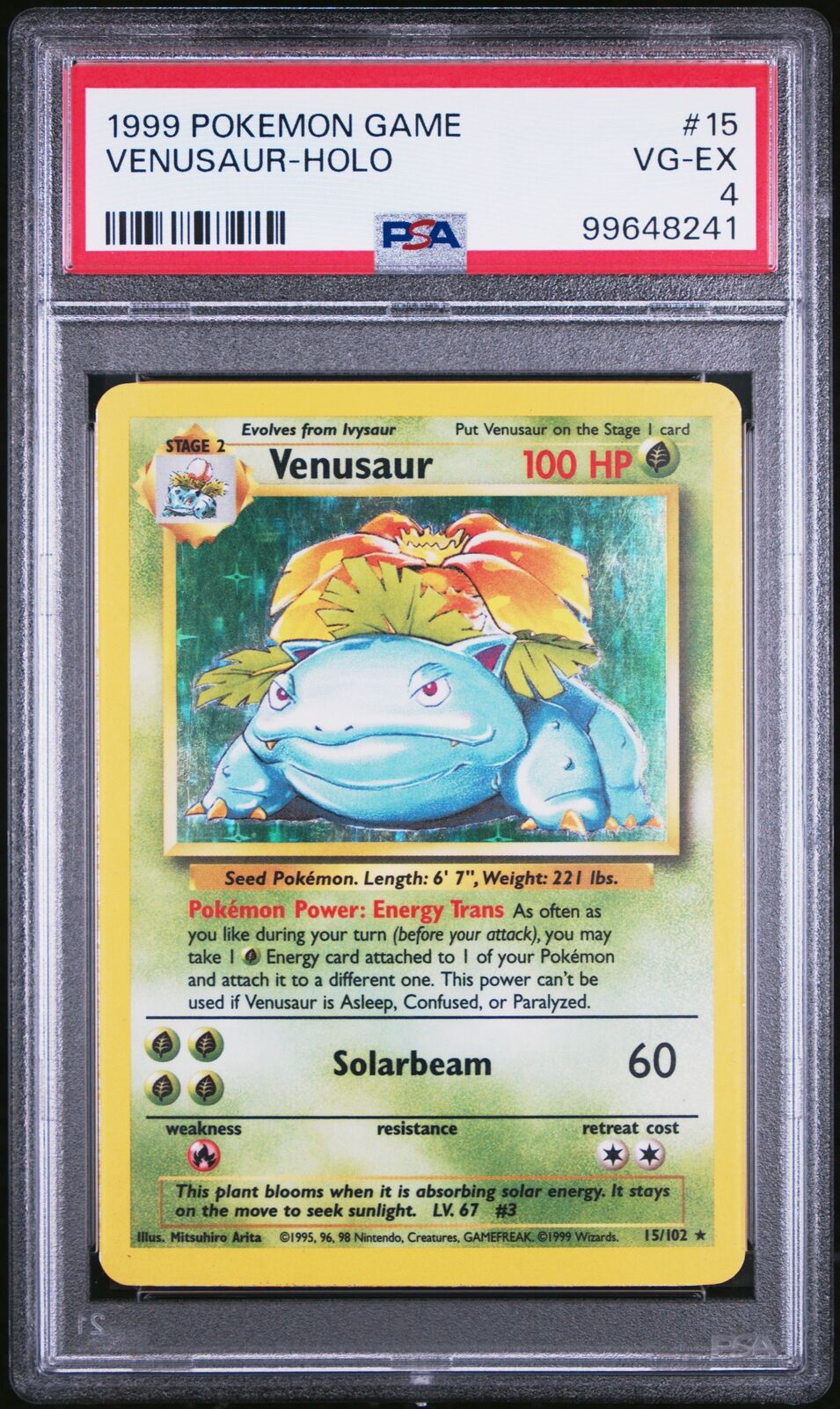 1999 Pokemon Game #15 Venusaur-Holo PSA 4