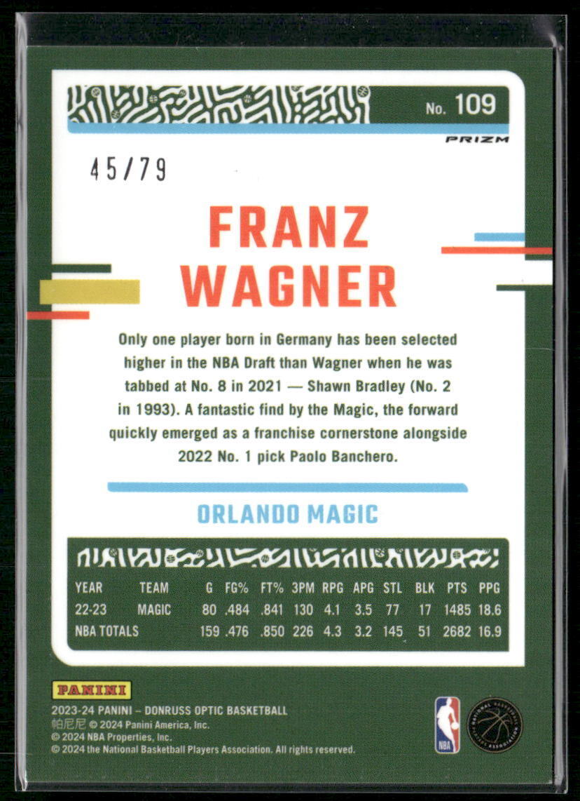 2023-24 Donruss Optic #109 Franz Wagner Pink Velocity #/79