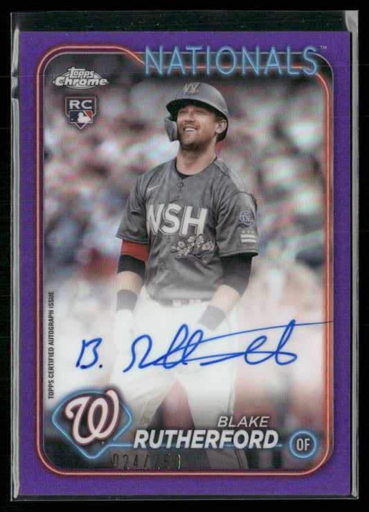 2024 Topps Chrome Blake Rutherford Rookie Autographs Purple Refractor #/250