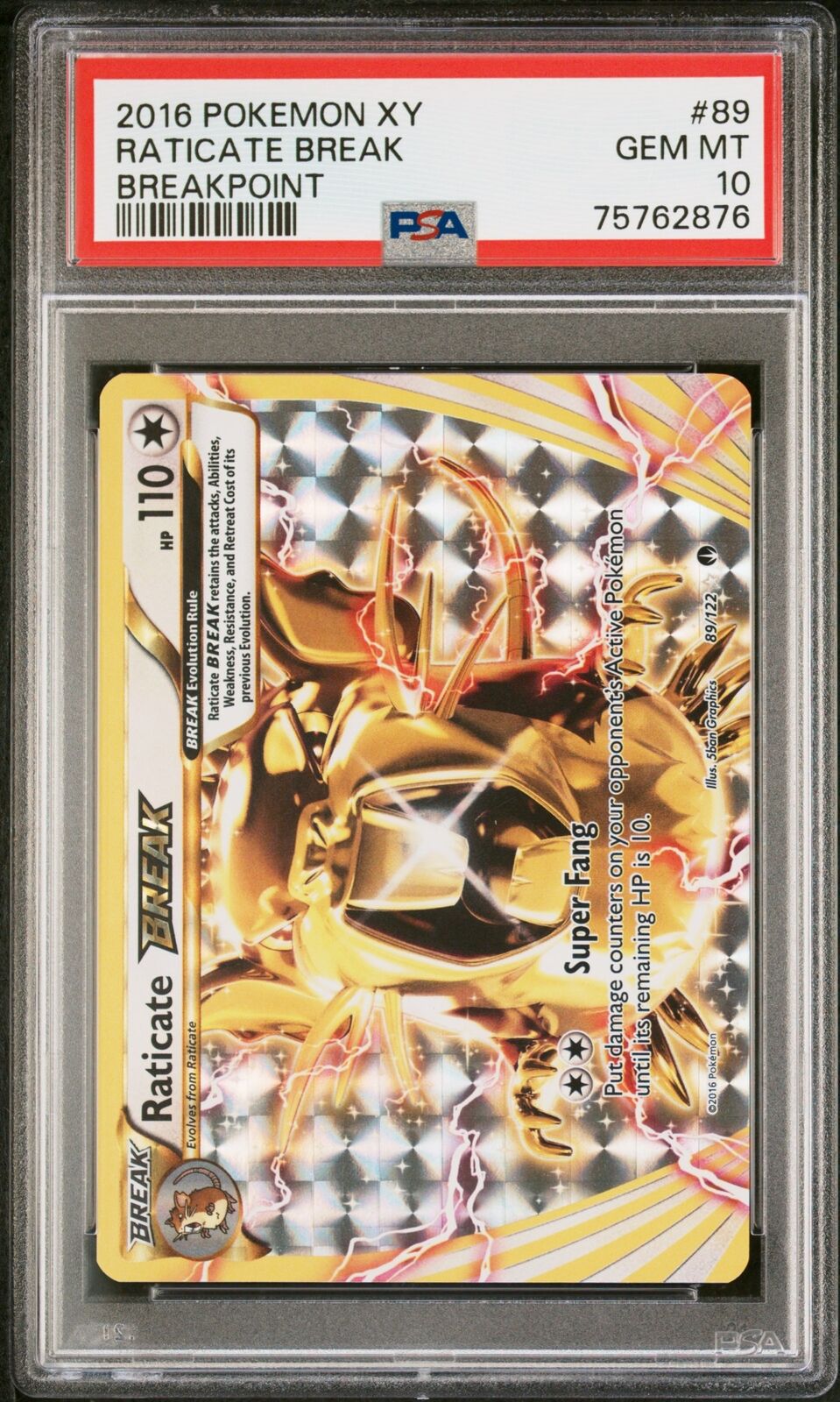 2016 Pokemon Xy Breakpoint #89 Raticate Break Breakpoint PSA 10