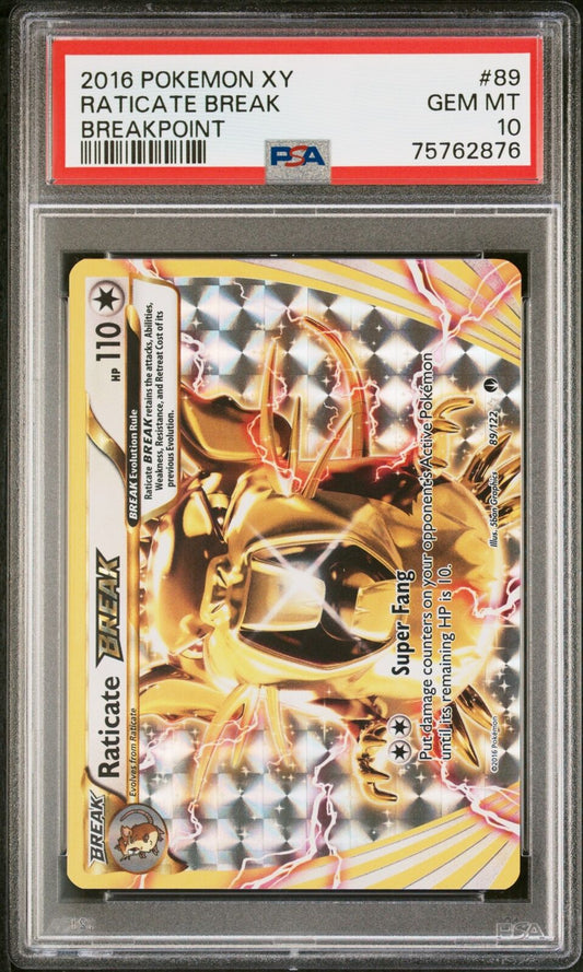 2016 Pokemon Xy Breakpoint #89 Raticate Break Breakpoint PSA 10