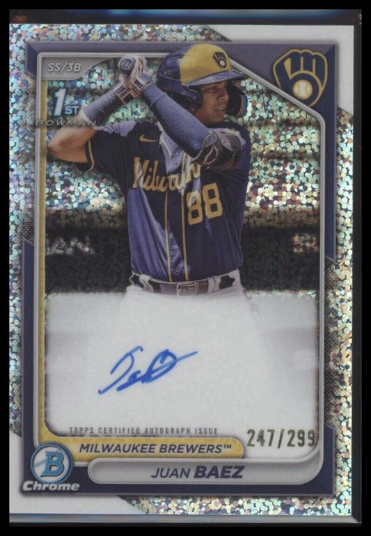 2024 Bowman Chrome Juan Baez Prospects Autographs Speckle Refractors #/299