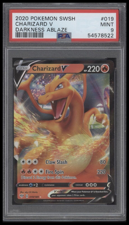 2020 Pokemon Darkness Ablaze #019 Charizard V Darkness Ablaze PSA 9