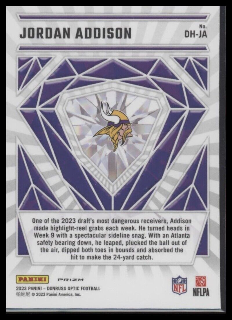 2023 Donruss Optic #DH-JA Jordan Addison Diamond Hands