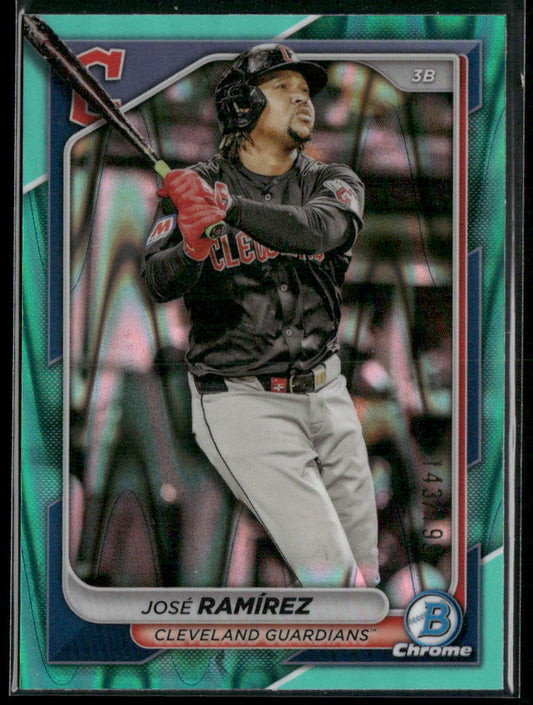 2024 Bowman Chrome #93 José Ramírez Aqua Raywave Refractors #/199