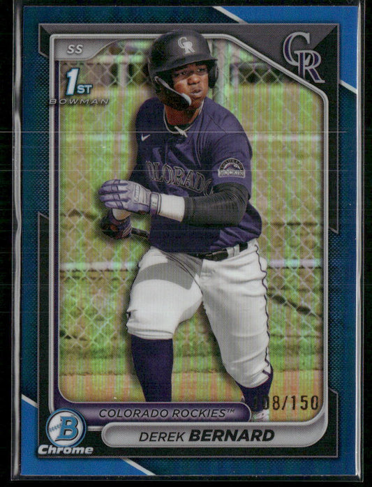 2024 Bowman Chrome #BCP-225 Derek Bernard Prospects Blue Refractor #/150