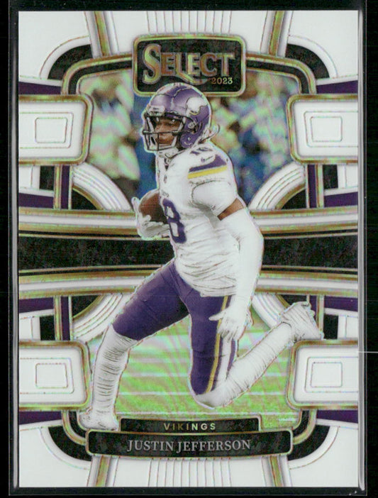 2023 Panini Select #65 Justin Jefferson White Prizms #/35