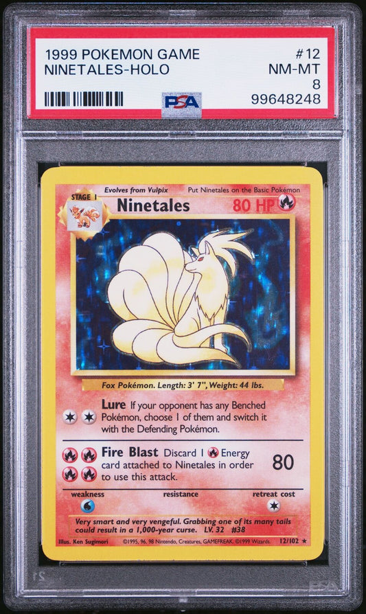 1999 Pokemon Game #12 Ninetales-Holo PSA 8