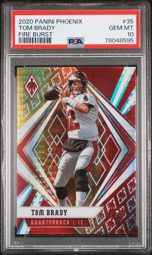 Tom Brady 2020 Panini Phoenix #35 Fire Burst PSA 10
