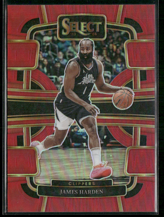 2023-24 Panini Select #64 James Harden Red Prizms #/199