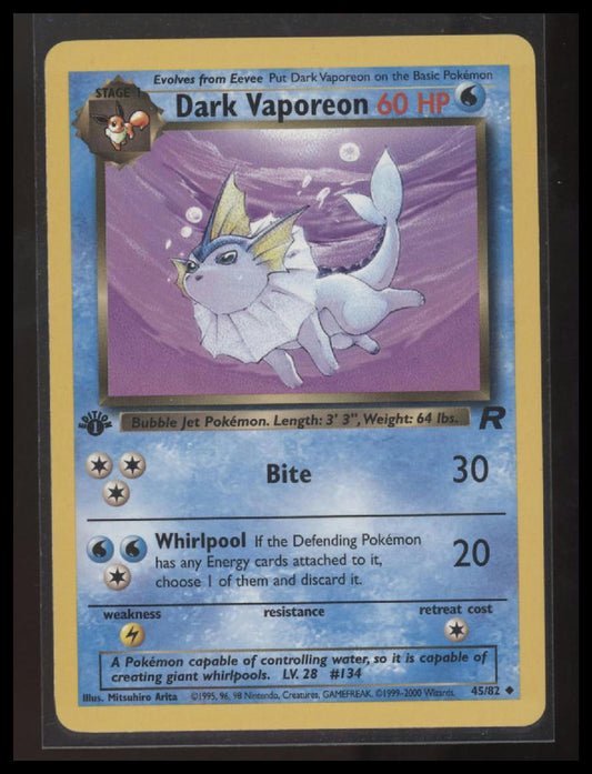 Team Rocket #45/82 Dark Vaporeon 1st Edition