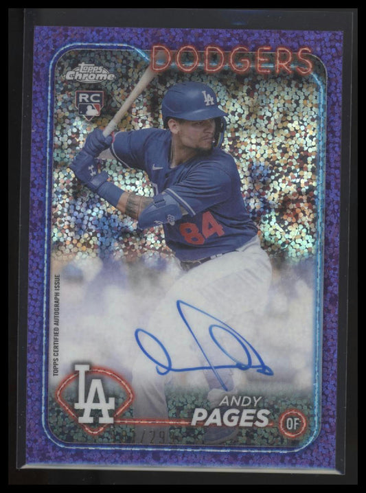 2024 Topps Chrome Update Andy Pages Rookie Autographs Purple Refractors #/299