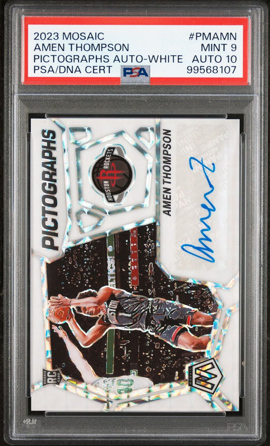 Mosaic Pictographs Auto Amen Thompson -White PSA 9 /25