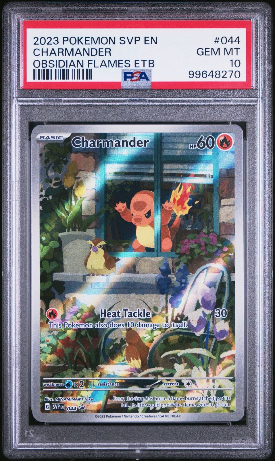 2023 Pokemon Black Star Promo #044 Charmander Obsidian Flames Etb PSA 10