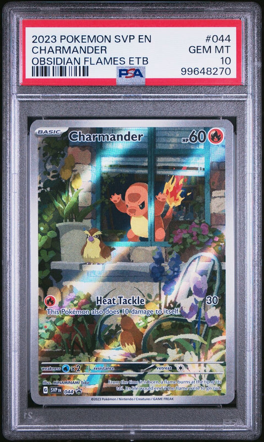 2023 Pokemon Black Star Promo #044 Charmander Obsidian Flames Etb PSA 10