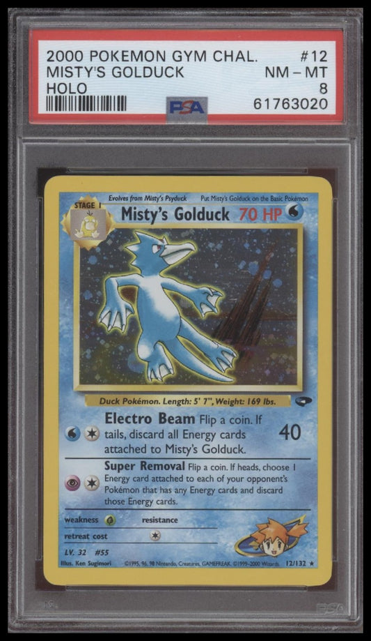 Misty'S Golduck 2000 Pokemon Gym Challenge #12 Holo PSA 8