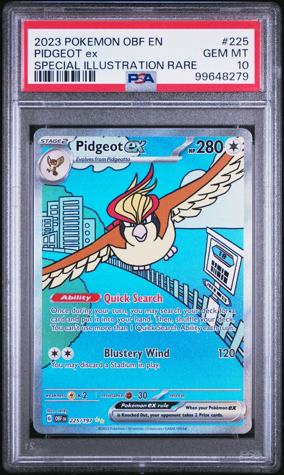 2023 Pokemon #225 Pidgeot Ex Special Illustration Rare PSA 10