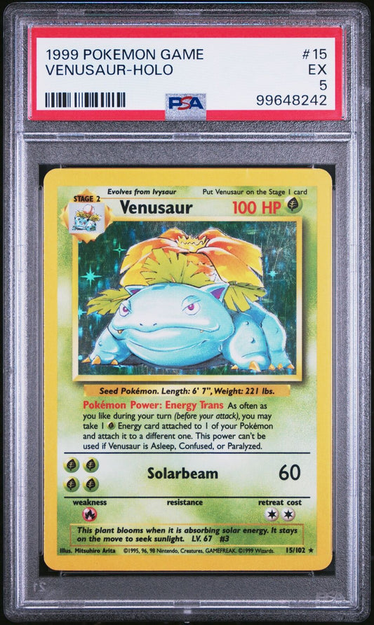 1999 Pokemon Game #15 Venusaur-Holo PSA 5