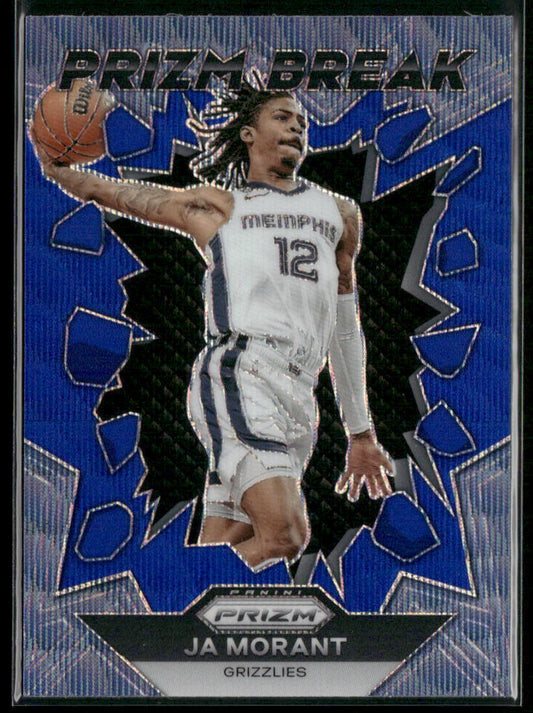 2023-24 Panini Prizm #2 Ja Morant Prizm Break Prizms Blue Wave