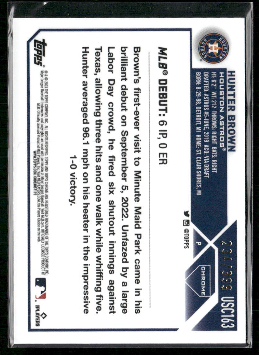 2023 Topps Chrome Update #USC163 Hunter Brown Magenta #/399