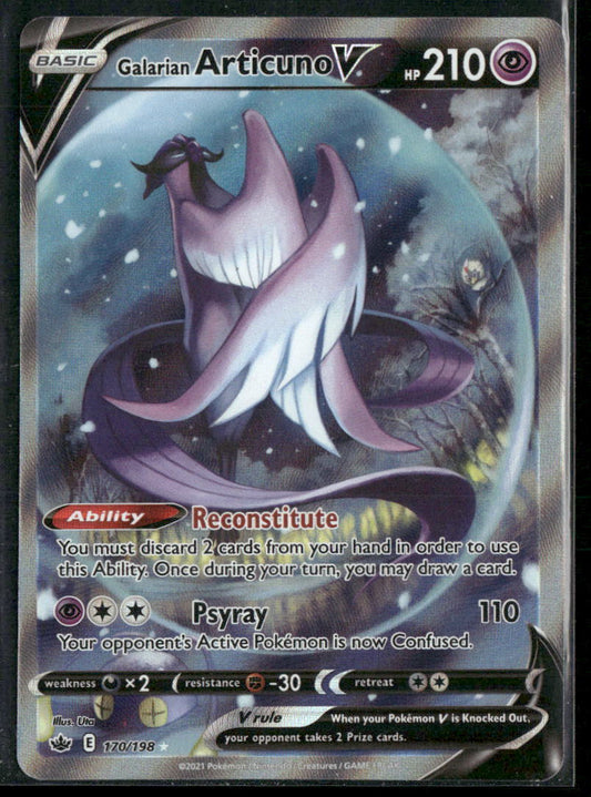 Pokemon Chilling Reign #170/198 Galarian Articuno V (Alternate Full Art)